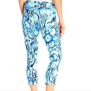 Lilly Pulitzer luxletic UPF 50+ weekender crops in sunset‎ swim Sz: Small EUC